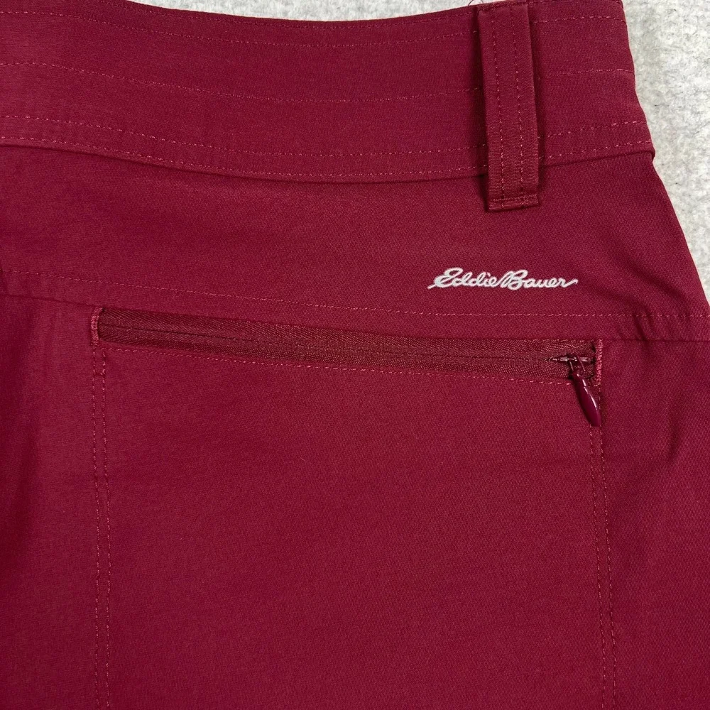 Eddie Bauer Shorts Womens 6‎ Rolled Hem Bermuda Pockets Hiking Outdoor Burgundy